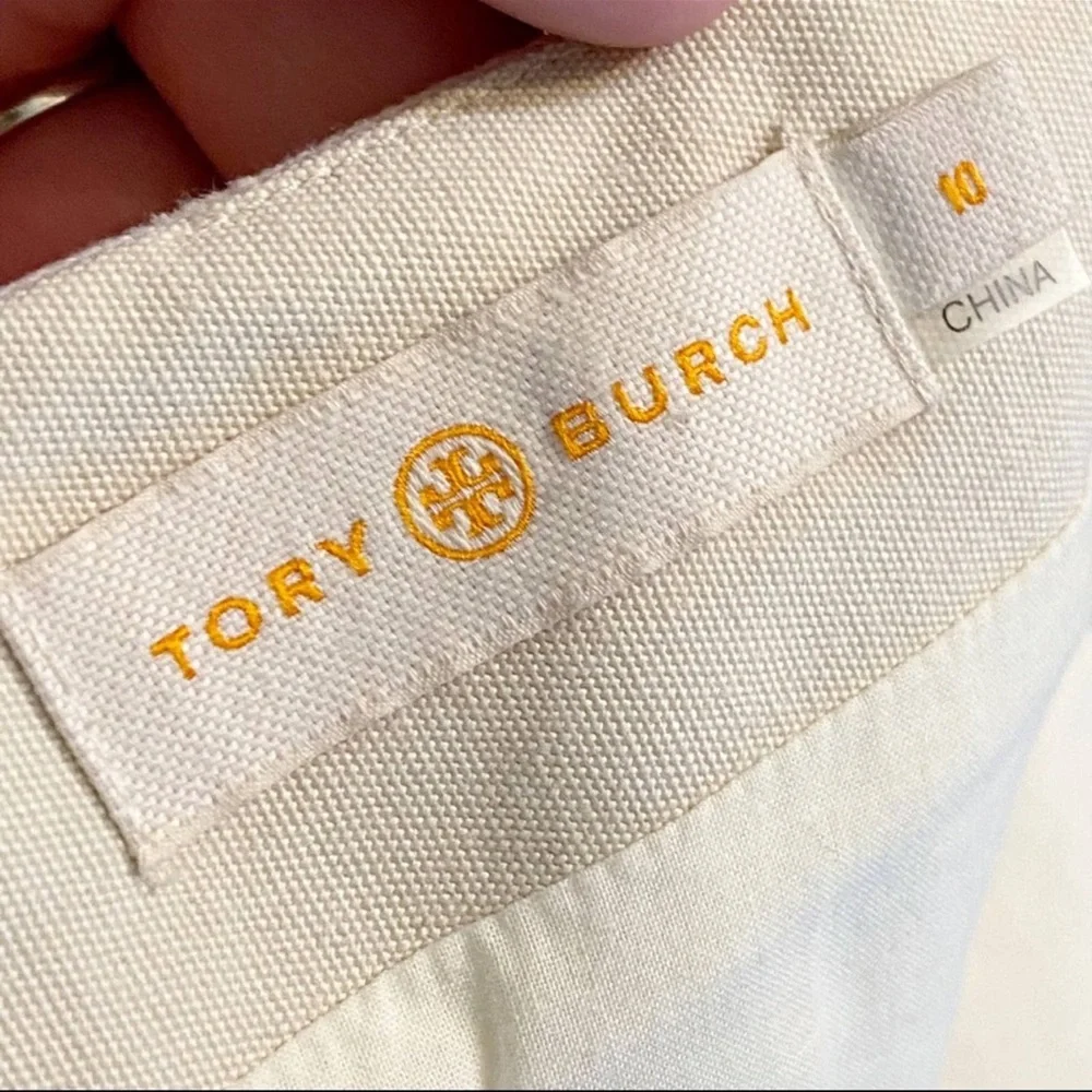 Tory Burch Ivory Embroidered Ruby Linen Faux Wrap Skirt - Picture 11 of 11